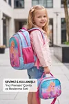 Mermaid Deniz Kızı Desenli Beslenme Çantalı İlkokul Ve Anaokulu Sırt Çantası Seti Ergonomik Çocuk Okul Çantası