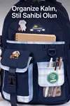 Kore Stili Laptop Bölmeli Çok Fonksiyonlu Çok Bölmeli Aksesuarlı Lise Üniversite Sırt Çantası