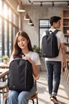 Unisex Üniversite Okul İş Günlük Kullanım Siyah Sırt Çantası Hafif Ergonomik Tasarım