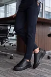 Asterio %100 Hakiki Deri Ultra Hafif Tabanlı Sneaker Klasik Siyah Casual Ayakkabı