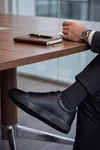 Asterio %100 Hakiki Deri Ultra Hafif Tabanlı Sneaker Klasik Siyah Casual Ayakkabı