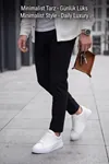 Asterio %100 Hakiki Deri Sararmayan Faylon Taban Sneaker Klasik Beyaz Ayakkabı 