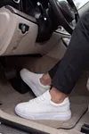 Asterio %100 Hakiki Deri Sararmayan Faylon Taban Sneaker Klasik Beyaz Ayakkabı 