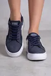 Mavi Kadın Sneaker Kalın Taban Bağcıklı Rahat Günlük Yürüyüş Spor Ayakkabı