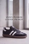 Retro Classic Süet Detaylı Günlük Unisex Siyah Sneaker,  Zamansız Tasarım Yürüyüş Ayakkabısı