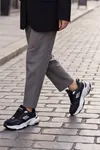 Urban Motion Siyah Beyaz Kalın Taban Sneaker Siyah 