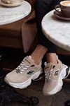 Urban Motion Siyah Beyaz Kalın Taban Bej Rengi Sneaker 
