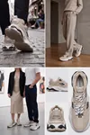 Urban Motion Siyah Beyaz Kalın Taban Bej Rengi Sneaker 