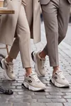 Urban Motion Siyah Beyaz Kalın Taban Bej Rengi Sneaker 