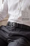 LeatherBelt - %100 Hakiki Deri Dikiş Detaylı Erkek Kemer 4 cm En