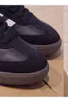 Veloxis Kadın Siyah Deri Çift Çizgili Klasik Sneaker Spor Ayakkabı