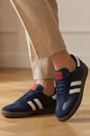 Veloxis Kadın Lacivert Deri Çift Çizgili Klasik Sneaker Spor Ayakkabı