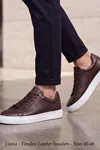 Ghostwood - Hakiki Deri Sararmaz Faylon Taban Kahverengi Beyaz Erkek Sneaker Ayakkabı