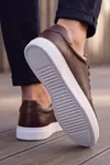 Ghostwood - Hakiki Deri Sararmaz Faylon Taban Kahverengi Beyaz Erkek Sneaker Ayakkabı