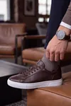 Ghostwood - Hakiki Deri Sararmaz Faylon Taban Kahverengi Beyaz Erkek Sneaker Ayakkabı