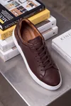 Ghostwood - Hakiki Deri Sararmaz Faylon Taban Kahverengi Beyaz Erkek Sneaker Ayakkabı