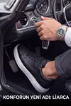 Ghostwood - Hakiki Deri Sararmaz Faylon Taban Siyah Beyaz Erkek Sneaker Ayakkabı