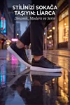 Ghostwood - Hakiki Deri Sararmaz Faylon Taban Siyah Beyaz Erkek Sneaker Ayakkabı