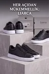 Ghostwood - Hakiki Deri Sararmaz Faylon Taban Siyah Beyaz Erkek Sneaker Ayakkabı