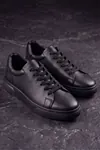 Ghostwood - Hakiki Deri  Hafif Faylon Taban Siyah Erkek Sneaker Ayakkabı