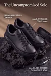 Ghostwood - Hakiki Deri  Hafif Faylon Taban Siyah Erkek Sneaker Ayakkabı