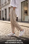 Aeterna Premium Unisex Sneaker - Dayanıklı Taban Rahat Beyaz Siyah Ayakkabı