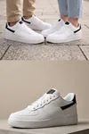 Aeterna Premium Unisex Sneaker - Dayanıklı Taban Rahat Beyaz Siyah Ayakkabı