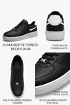 Aeterna Premium Unisex Sneaker - Dayanıklı Taban Rahat Siyah Beyaz Ayakkabı