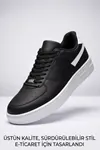 Aeterna Premium Unisex Sneaker - Dayanıklı Taban Rahat Siyah Beyaz Ayakkabı