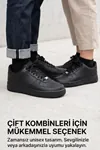 Aeterna Premium Unisex Sneaker - Dayanıklı Taban Rahat Siyah Ayakkabı