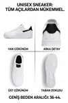 Aeterna Premium Unisex Sneaker - Dayanıklı Taban Rahat Beyaz Siyah Ayakkabı