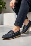 Marin Boat Shoe, %100 Hakiki Deri Siyah Bej Kauçuk Taban Erkek Boat Shoe Mokasen Laofer Casual Ayakkabı