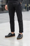 Nautical Hakiki Deri Siyah Bej Kauçuk Taban Boat Shoe Loafer Makosen Casual Ayakkabı