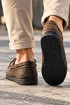 Nautical Hakiki Deri Kahverengi Siyah Kauçuk Taban Boat Shoe Loafer Makosen Casual Ayakkabı