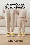 Hafif ve Yumuşak Peluş Kaymaz Taban Anne Çocuk Misafir Smile Gülücük Desenli Ev Terliği 5808