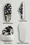 Hafif ve Yumuşak Peluş Kaymaz Taban Anne Çocuk Misafir Siyah Leopar Desen Ev Terliği 5808