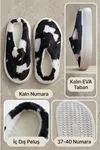 Hafif ve Yumuşak Peluş Kaymaz Taban Anne Çocuk Misafir İnek Desen Cow Print Ev Terliği 5808